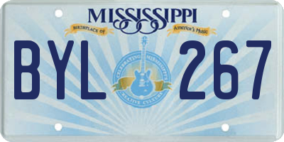 MS license plate BYL267