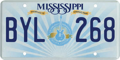 MS license plate BYL268
