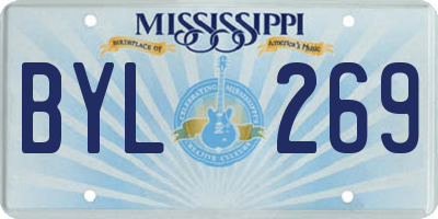 MS license plate BYL269