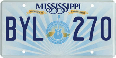 MS license plate BYL270
