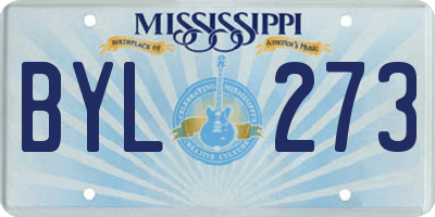 MS license plate BYL273