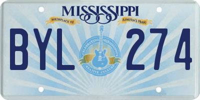 MS license plate BYL274