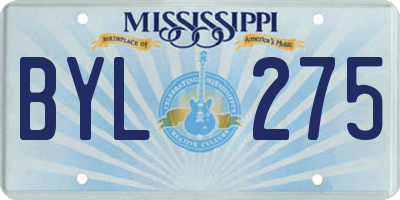 MS license plate BYL275