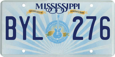MS license plate BYL276