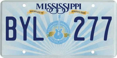 MS license plate BYL277