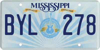 MS license plate BYL278