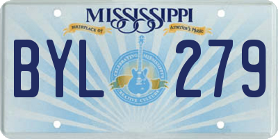 MS license plate BYL279