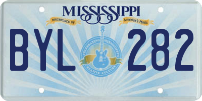 MS license plate BYL282