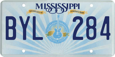 MS license plate BYL284