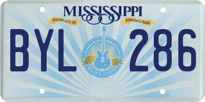 MS license plate BYL286