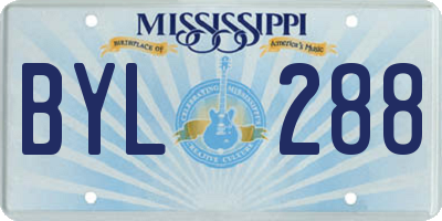 MS license plate BYL288