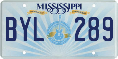 MS license plate BYL289