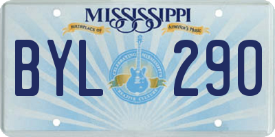 MS license plate BYL290