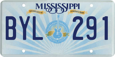 MS license plate BYL291