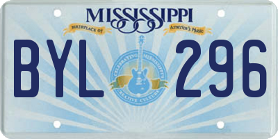 MS license plate BYL296