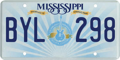 MS license plate BYL298