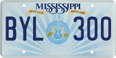MS license plate BYL300