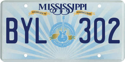 MS license plate BYL302