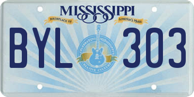 MS license plate BYL303