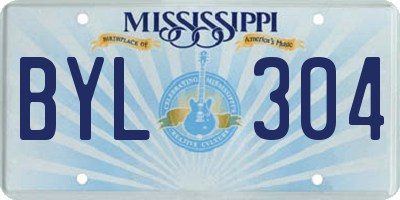 MS license plate BYL304
