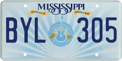 MS license plate BYL305