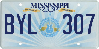 MS license plate BYL307