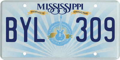 MS license plate BYL309