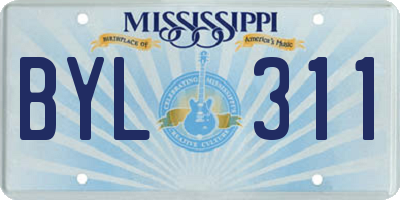 MS license plate BYL311