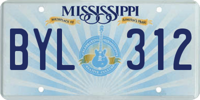MS license plate BYL312