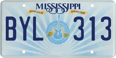 MS license plate BYL313
