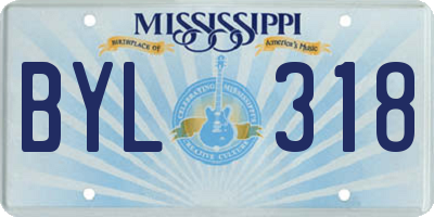 MS license plate BYL318