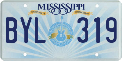 MS license plate BYL319