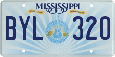 MS license plate BYL320