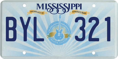 MS license plate BYL321