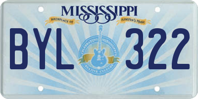 MS license plate BYL322