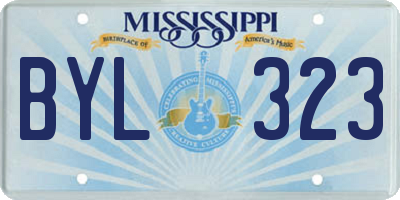 MS license plate BYL323