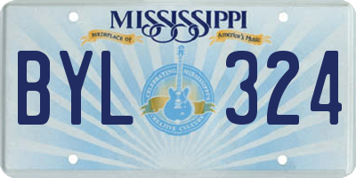 MS license plate BYL324