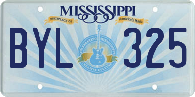 MS license plate BYL325