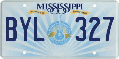 MS license plate BYL327
