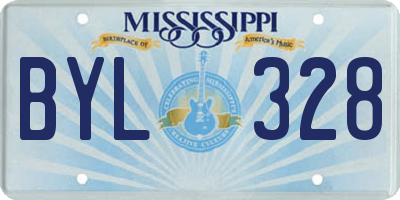 MS license plate BYL328