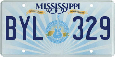 MS license plate BYL329