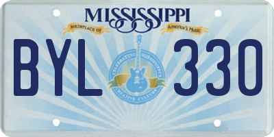 MS license plate BYL330