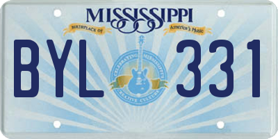 MS license plate BYL331