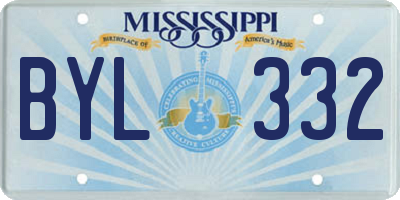 MS license plate BYL332