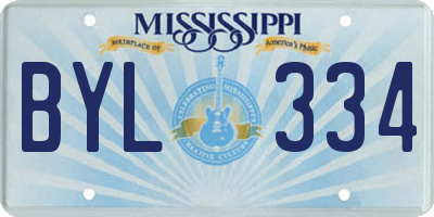 MS license plate BYL334