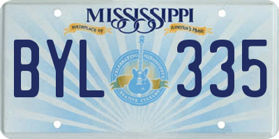 MS license plate BYL335