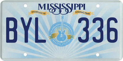MS license plate BYL336
