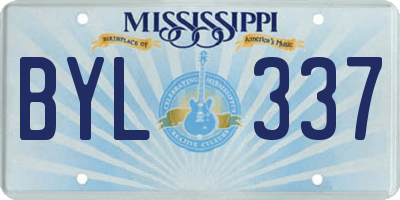 MS license plate BYL337