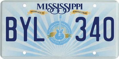 MS license plate BYL340