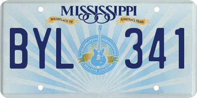 MS license plate BYL341